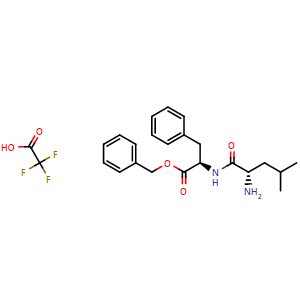 Chemical structure of (R)-Benzyl 2-((S)-2-amino-4-methylpentanamido)-3-phenylpropanoate 2,2,2-trifluoroacetate , AChemBlock AD269801