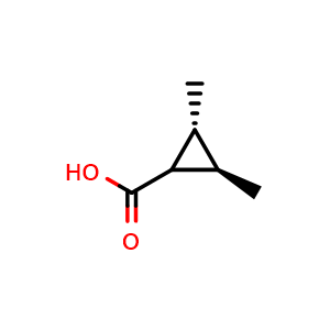Chemical structure of (2R,3R)-2,3-Dimethylcyclopropanecarboxylic acid , AChemBlock AD269824