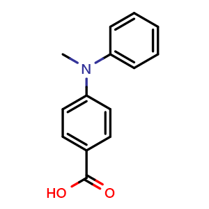 Chemical structure of 4-(Methyl(phenyl)amino)benzoic acid , CAS 257616-37-8, AChemBlock AD269842