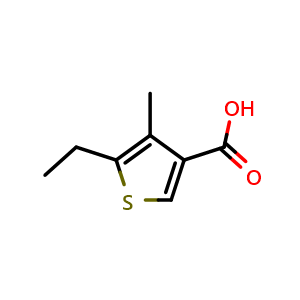 Chemical structure of 5-Ethyl-4-methylthiophene-3-carboxylic acid , CAS 1549594-45-7, AChemBlock AD269852