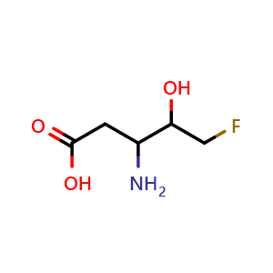 Chemical structure of 3-Amino-5-fluoro-4-hydroxypentanoic acid , CAS 161401-79-2, AChemBlock AD269861
