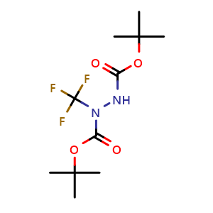 Chemical structure of Di-tert-butyl 1-(trifluoromethyl)hydrazine-1,2-dicarboxylate , CAS 1644529-01-0, AChemBlock AD269913