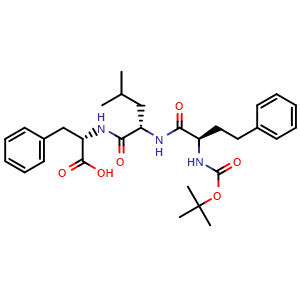 Chemical structure of (6R,9S,12S)-12-Benzyl-9-isobutyl-2,2-dimethyl-4,7,10-trioxo-6-phenethyl-3-oxa-5,8,11-triazatridecan-13-oic acid , AChemBlock AD269932