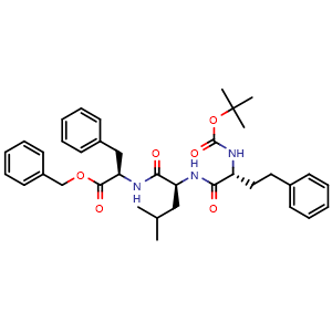 Chemical structure of (6R,9S,12R)-Benzyl 12-benzyl-9-isobutyl-2,2-dimethyl-4,7,10-trioxo-6-phenethyl-3-oxa-5,8,11-triazatridecan-13-oate , AChemBlock AD269933