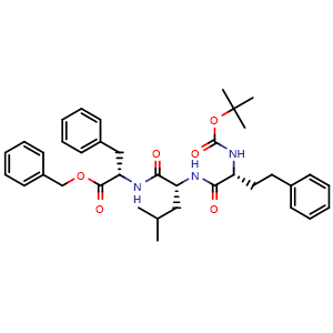 Chemical structure of (6R,9R,12S)-Benzyl 12-benzyl-9-isobutyl-2,2-dimethyl-4,7,10-trioxo-6-phenethyl-3-oxa-5,8,11-triazatridecan-13-oate , AChemBlock AD269934