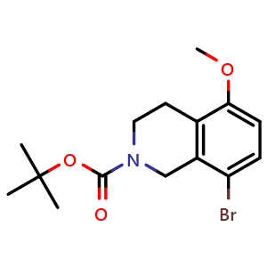 Chemical structure of tert-Butyl 8-bromo-5-methoxy-3,4-dihydroisoquinoline-2(1H)-carboxylate , CAS 521313-64-4, AChemBlock AD269951