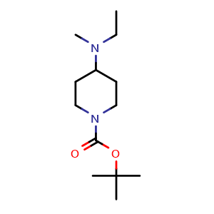 Chemical structure of tert-Butyl 4-(ethyl(methyl)amino)piperidine-1-carboxylate , CAS 2020353-45-9, AChemBlock AD269954