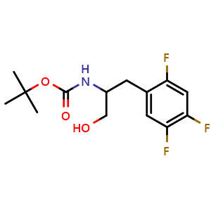 Chemical structure of tert-Butyl (1-hydroxy-3-(2,4,5-trifluorophenyl)propan-2-yl)carbamate , AChemBlock AD269958