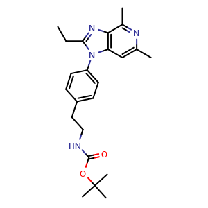 Chemical structure of tert-Butyl 4-(2-ethyl-4,6-dimethyl-1H-imidazo[4,5-c]pyridin-1-yl)phenethylcarbamate , CAS 2408731-76-8, AChemBlock AD269976