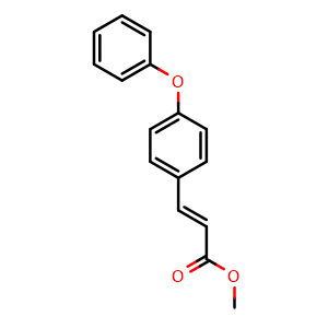 Chemical structure of Methyl (E)-3-(4-phenoxyphenyl)acrylate , CAS 1089303-97-8, AChemBlock AD269983