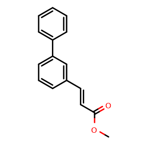Chemical structure of Methyl (E)-3-([1,1'-biphenyl]-3-yl)acrylate , CAS 196106-35-1, AChemBlock AD269984
