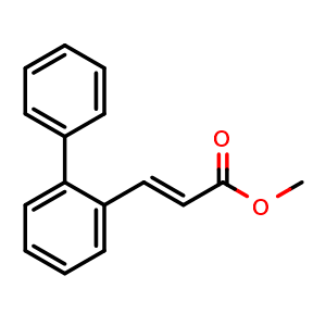 Chemical structure of Methyl (E)-3-([1,1'-biphenyl]-2-yl)acrylate , CAS 189696-53-5, AChemBlock AD269986