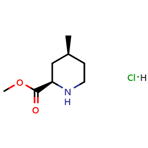 Chemical structure of Methyl (2R,4S)-4-methylpiperidine-2-carboxylate hydrochloride , AChemBlock AD269989