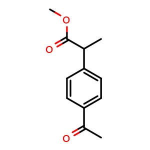 Chemical structure of Methyl 2-(4-acetylphenyl)propanoate , CAS 84325-97-3, AChemBlock AD270000