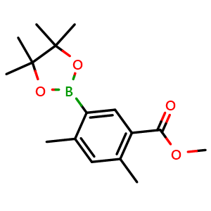 Chemical structure of 2,4-Dimethyl-5-methoxycarbonlyl-phenylboronic acid pinacol ester , CAS 1052647-30-9, AChemBlock AD270005