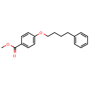 Chemical structure of Methyl 4-(4-phenylbutoxy)benzoate , CAS 136450-05-0, AChemBlock AD270026