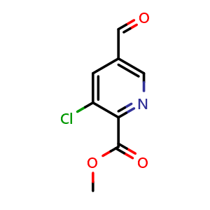 Chemical structure of Methyl 3-chloro-5-formylpicolinate , CAS 1260671-33-7, AChemBlock AD270034