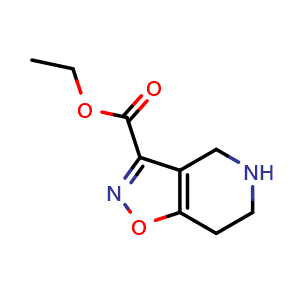 Chemical structure of Ethyl 4,5,6,7-tetrahydroisoxazolo[4,5-c]pyridine-3-carboxylate , CAS 912330-17-7, AChemBlock AD270066
