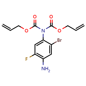 Chemical structure of 5-Bromo-2-fluoroaniline-4-N-bis(Alloc) , AChemBlock AD270075