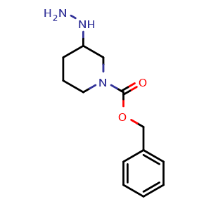 Chemical structure of Benzyl 3-hydrazinylpiperidine-1-carboxylate , CAS 1282834-23-4, AChemBlock AD270082