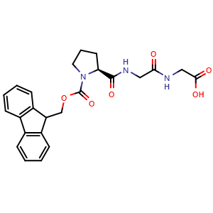 Chemical structure of (S)-2-(2-(1-(((9H-Fluoren-9-yl)methoxy)carbonyl)pyrrolidine-2-carboxamido)acetamido)acetic acid , CAS 1569269-33-5, AChemBlock AD270095