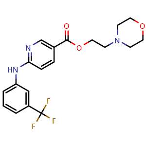 Chemical structure of 2-Morpholinoethyl 6-((3-(trifluoromethyl)phenyl)amino)nicotinate , AChemBlock AD270098