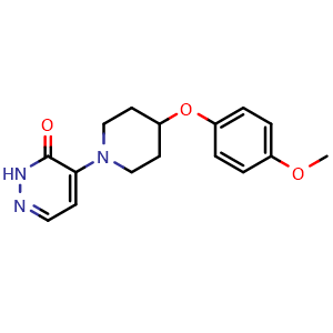 Chemical structure of 4-[4-(4-Methoxyphenoxy)piperidin-1-yl]-2,3-dihydropyridazin-3-one , AChemBlock AD270124