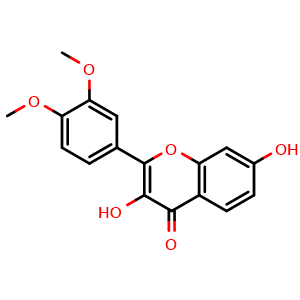 Chemical structure of 2-(3,4-Dimethoxyphenyl)-3,7-dihydroxy-4H-chromen-4-one , CAS 93322-61-3, AChemBlock AD270126