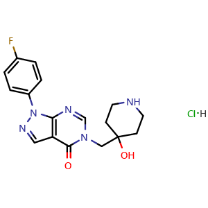 1-(4-Fluorophenyl)-5-((4-hydroxypiperidin-4-yl)methyl)-1,5-dihydro-4H-pyrazolo[3,4-d]pyrimidin-4-one hydrochloride