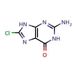 Chemical structure of 8-Chloroguanine , CAS 22052-03-5, AChemBlock AD270141