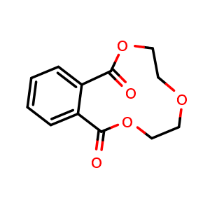 Chemical structure of 3,4,6,7-Tetrahydro-2,5,8-benzotrioxacycloundecin-1,9-dione , CAS 13988-26-6, AChemBlock AD270146