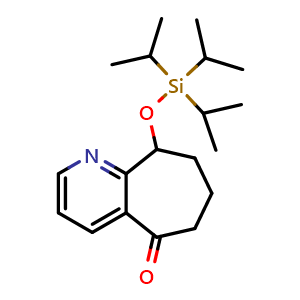 Chemical structure of 9-((Triisopropylsilyl)oxy)-6,7,8,9-tetrahydro-5H-cyclohepta[b]pyridin-5-one , AChemBlock AD270147
