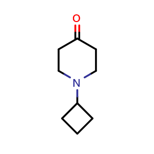 Chemical structure of 1-Cyclobutylpiperidin-4-one , CAS 359880-05-0, AChemBlock AD270151