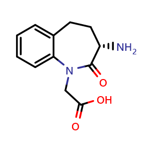 Chemical structure of (3S)-3-Amino-2,3,4,5-tetrahydro-2-oxo-1H-1-benzazepine-1-acetic acid , CAS 88372-47-8, AChemBlock AD270177