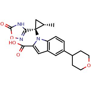 1-((1S,2S)-2-Methyl-1-(5-oxo-4,5-dihydro-1,2,4-oxadiazol-3-yl)cyclopropyl)-5-(tetrahydro-2H-pyran-4-yl)-1H-indole-2-carboxylic acid