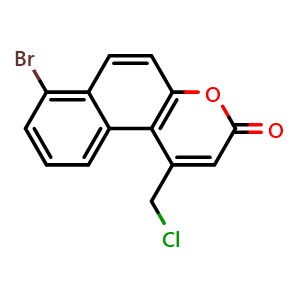 Chemical structure of 7-Bromo-1-(chloromethyl)-3H-benzo[f]chromen-3-one , CAS 2445136-16-1, AChemBlock AD270210