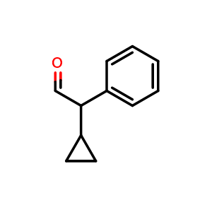 Chemical structure of 2-Cyclopropyl-2-phenylacetaldehyde , CAS 16282-50-1, AChemBlock AD270212
