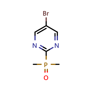 Chemical structure of (5-Bromopyrimidin-2-yl)dimethylphosphine oxide , CAS 2613382-99-1, AChemBlock AD270232