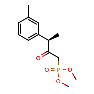 Chemical structure of (R)-Dimethyl (2-oxo-3-(m-tolyl)butyl)phosphonate , CAS 1215192-61-2, AChemBlock AD270241