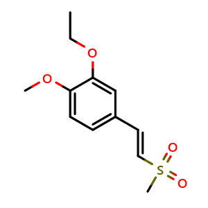 Chemical structure of (E)-2-Ethoxy-1-methoxy-4-(2-(methylsulfonyl)vinyl)benzene , AChemBlock AD270245