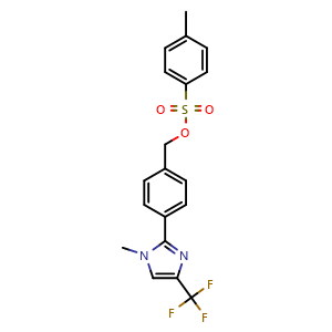 Chemical structure of 4-(1-Methyl-4-(trifluoromethyl)-1H-imidazol-2-yl)benzyl 4-methylbenzenesulfonate , CAS 2848669-61-2, AChemBlock AD270254