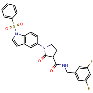 N-(3,5-Difluorobenzyl)-2-oxo-1-(1-(phenylsulfonyl)-1H-indol-5-yl)pyrrolidine-3-carboxamide