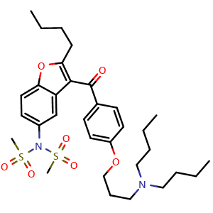 N-(2-Butyl-3-(4-(3-(dibutylamino)propoxy)-benzoyl)benzofuran-5-yl)-N-(methylsulfonyl)methanesulfonamide