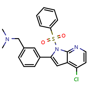 1-(3-(4-Chloro-1-(phenylsulfonyl)-1H-pyrrolo[2,3-b]pyridin-2-yl)phenyl)-N,N-dimethylmethanamine