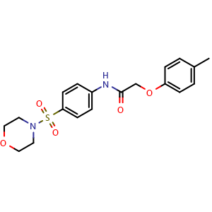 Chemical structure of N-(4-(Morpholinosulfonyl)phenyl)-2-(p-tolyloxy)acetamide , CAS 349473-94-5, AChemBlock AD270333