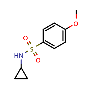 Chemical structure of N-Cyclopropyl-4-methoxybenzenesulfonamide , CAS 392698-43-0, AChemBlock AD270345