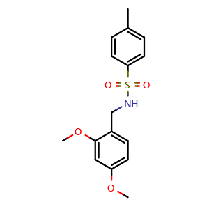 Chemical structure of N-(2,4-Dimethoxybenzyl)-4-methylbenzenesulfonamide , CAS 911197-39-2, AChemBlock AD270348