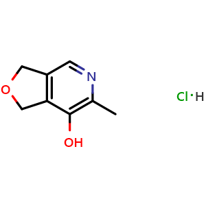 Chemical structure of 6-Methyl-1,3-dihydrofuro[3,4-c]pyridin-7-ol hydrochloride , CAS 1006-21-9, AChemBlock AD270374