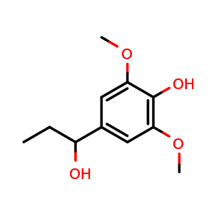 Chemical structure of 4-(1-Hydroxypropyl)-2,6-dimethoxyphenol , CAS 10061-52-6, AChemBlock AD270375