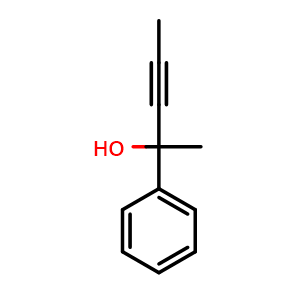 Chemical structure of 2-Phenylpent-3-yn-2-ol , CAS 6712-32-9, AChemBlock AD270383